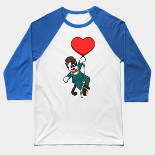 Cat as Groom with Heart Balloon Baseball T-Shirt